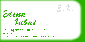 edina kubai business card